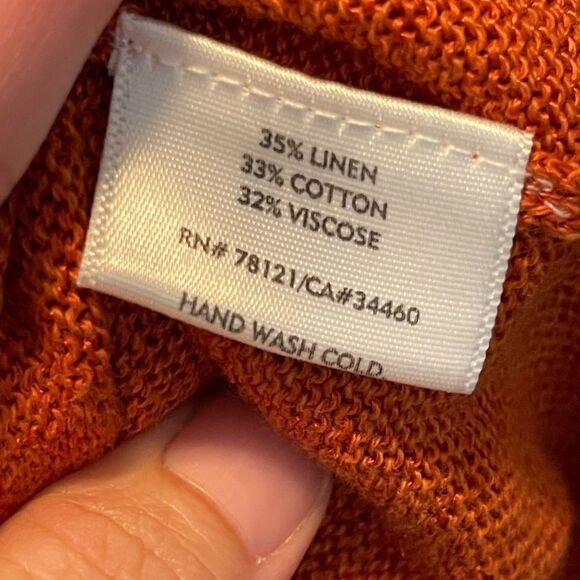 Eileen Fisher burnt orange button down sweater Size S Petite - Picture 6 of 7
